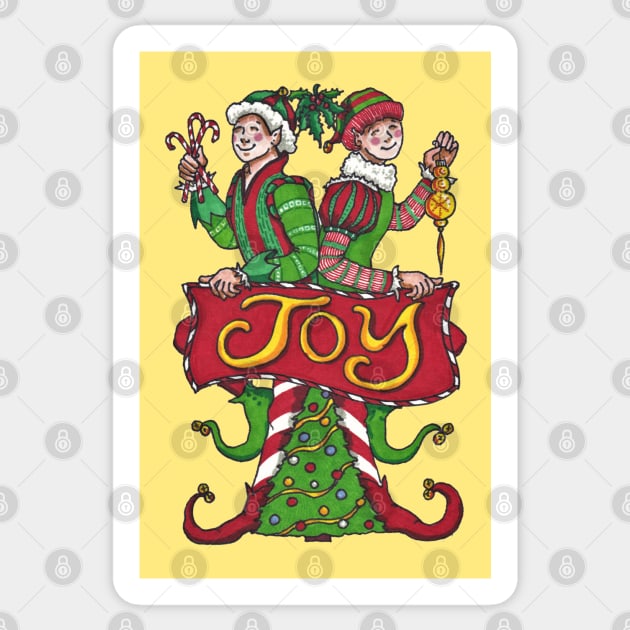 Joyous Holiday Elves Sticker by katydidkay